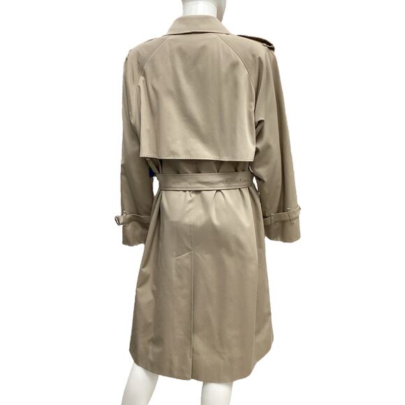 VTG Burberry Coat Unisex SZ XL ‘Alex Trench’ Plaid Pattern Lining Classic Beige - Picture 4 of 7